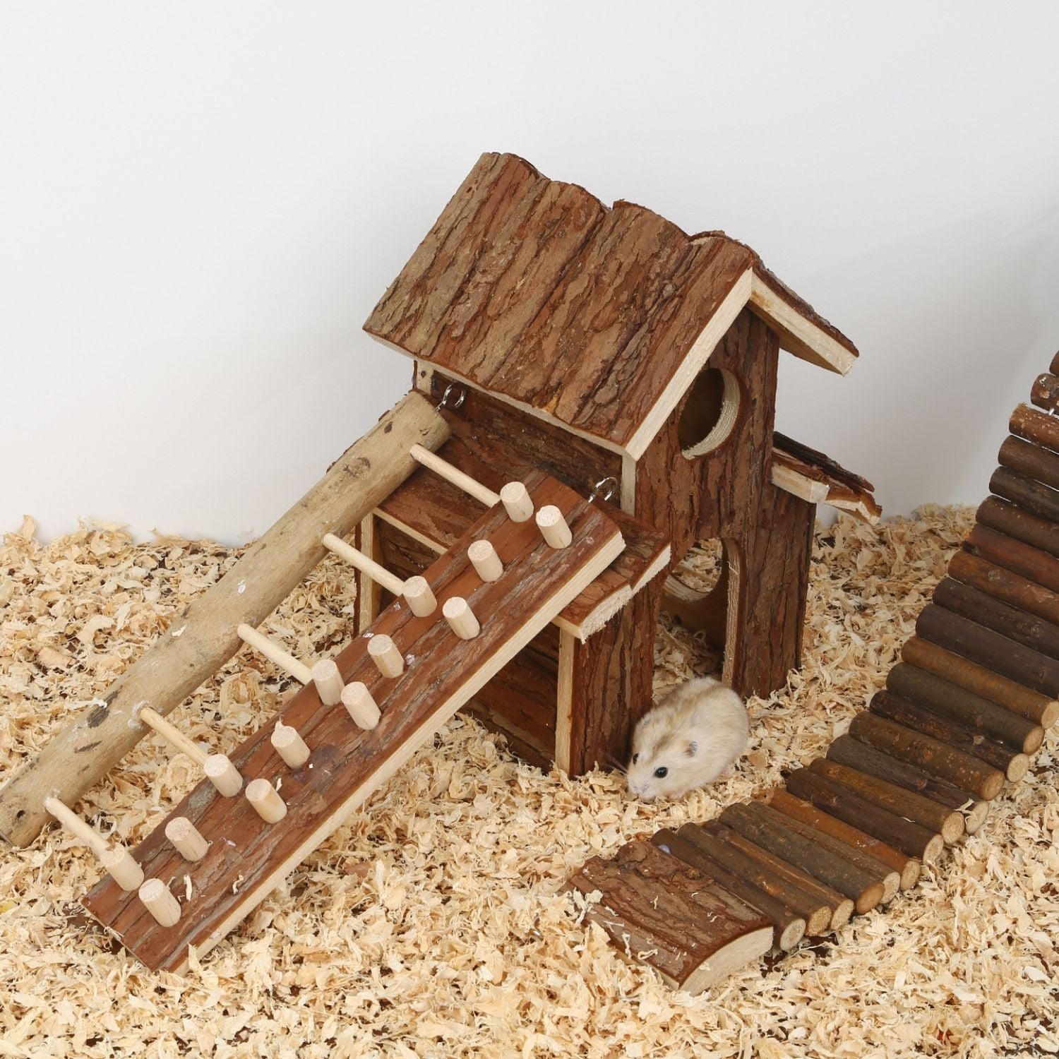 Hamster Schors Kasteel Speelset enkel houten hamsterhuis